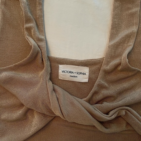 Victoria + Sophia Gold Tie Bra Tank Top - Picture 3 of 8